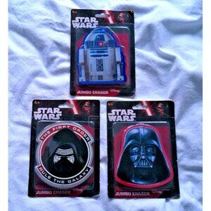 3 Five Inches Star Wars Characters Jumbo Erasers